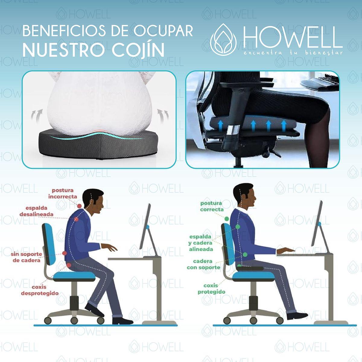 Cojín Ortopédico de Asiento Lumbar Howell Antideslizante-4