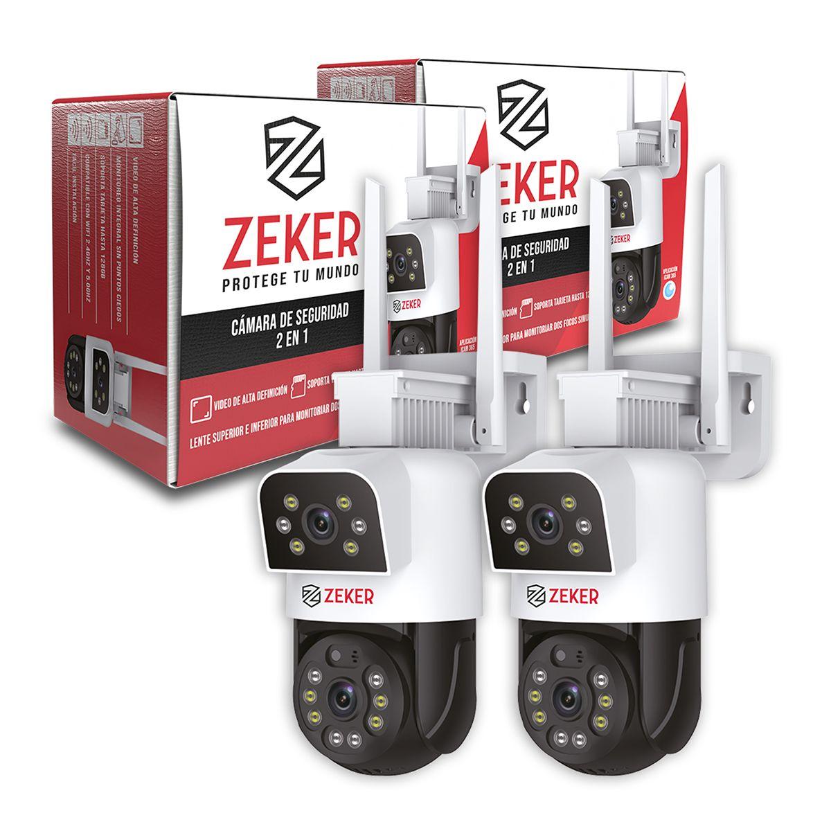 Pack x2 Cámara De Seguridad 5G Zeker Doble 4MP Impermeable-0