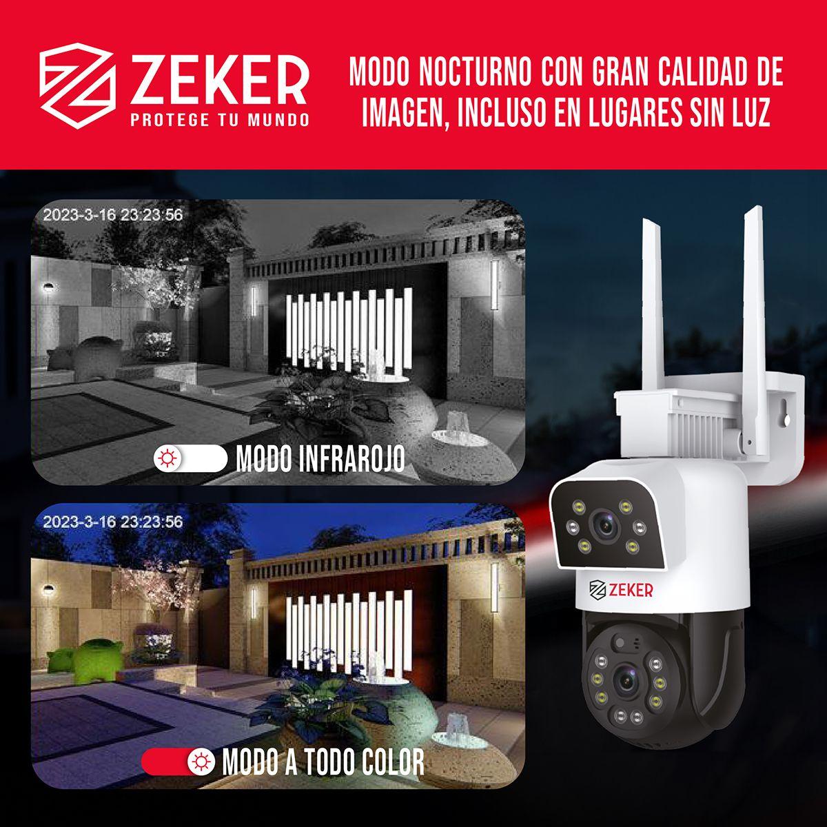 Pack x2 Cámara De Seguridad 5G Zeker Doble 4MP Impermeable-4
