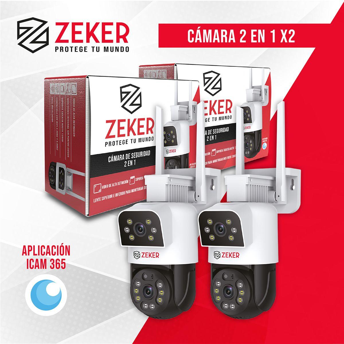 Pack x2 Cámara De Seguridad 5G Zeker Doble 4MP Impermeable-7