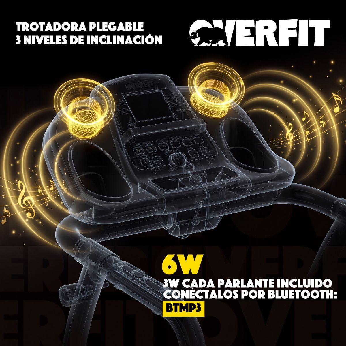 Trotadora Electrica Caminadora Plegable Overfit 12 Km/h Inclinacion 1 Hp 110 Kg -5