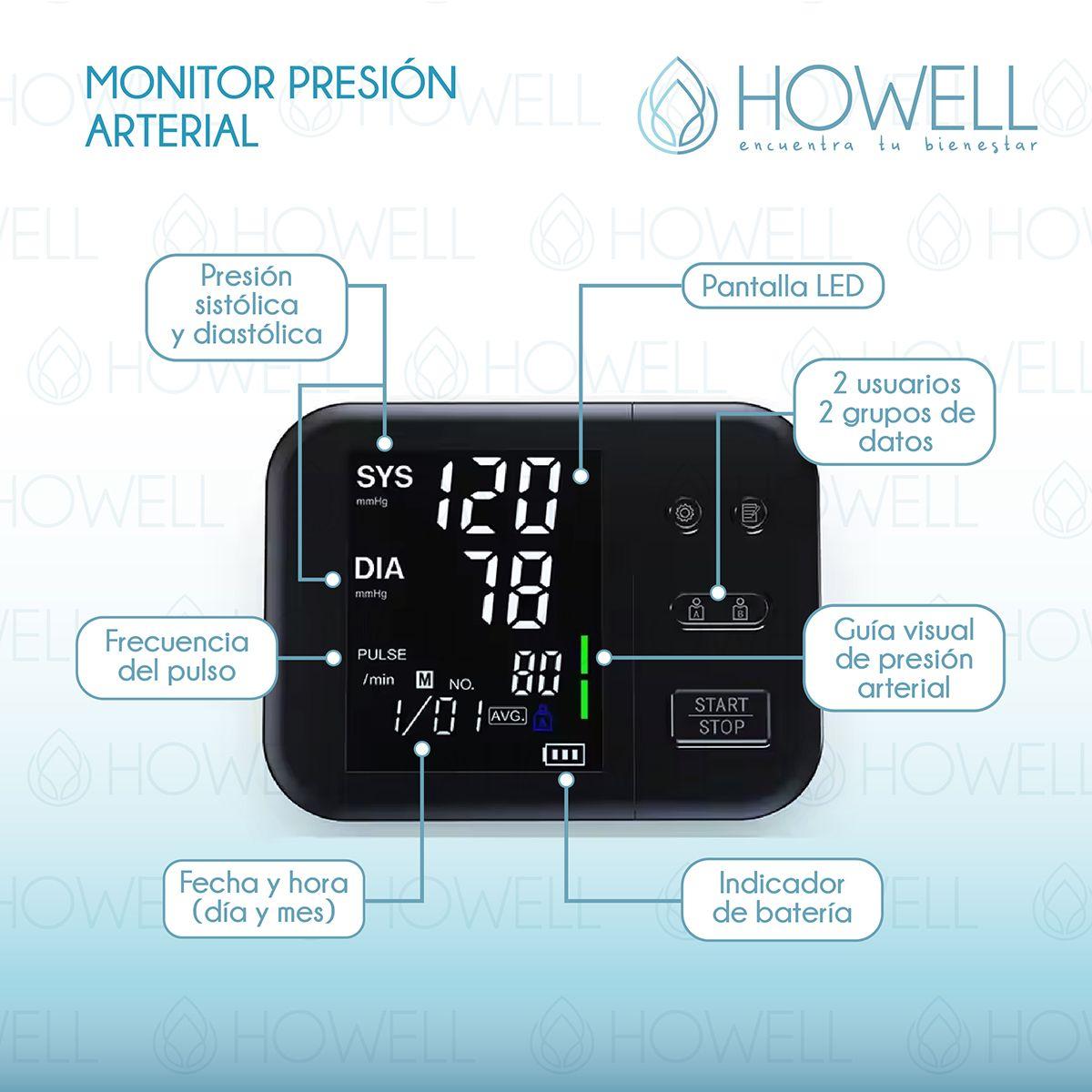 Tensiómetro V2 Toma Presión Digital Pro Howell Usb Bateria-2