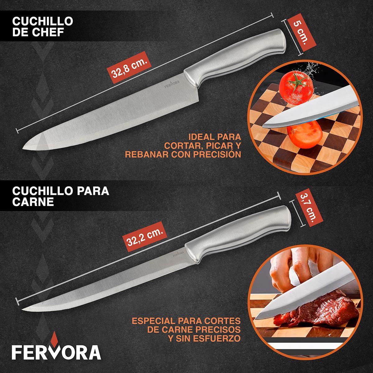 Cuchillo Chef Profesional Fervora De Cocina Set 15 Pzs-3
