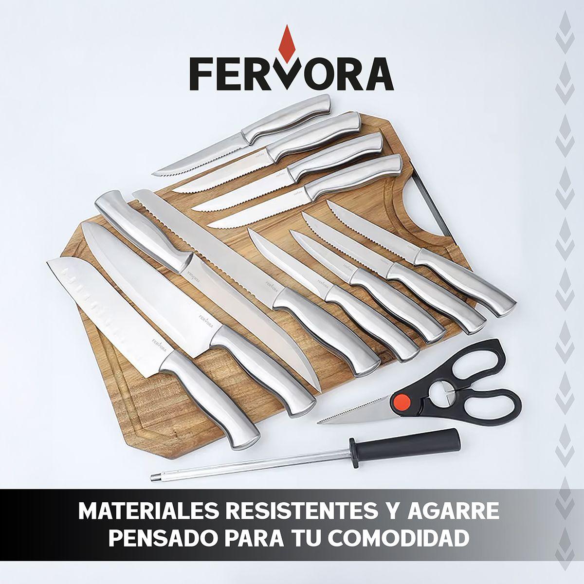 Cuchillo Chef Profesional Fervora De Cocina Set 15 Pzs-9