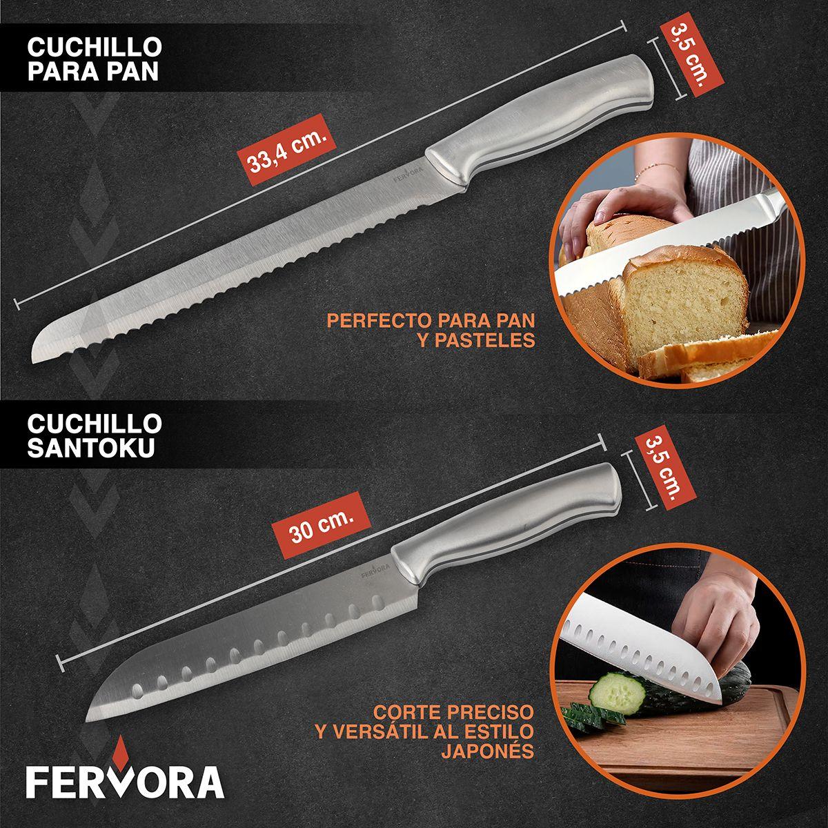 Cuchillo Chef Profesional Fervora De Cocina Set 15 Pzs-4