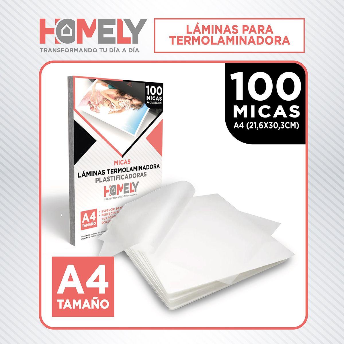 Láminas Termolaminadora A4 100 Micas Plastificadoras 22x30-8