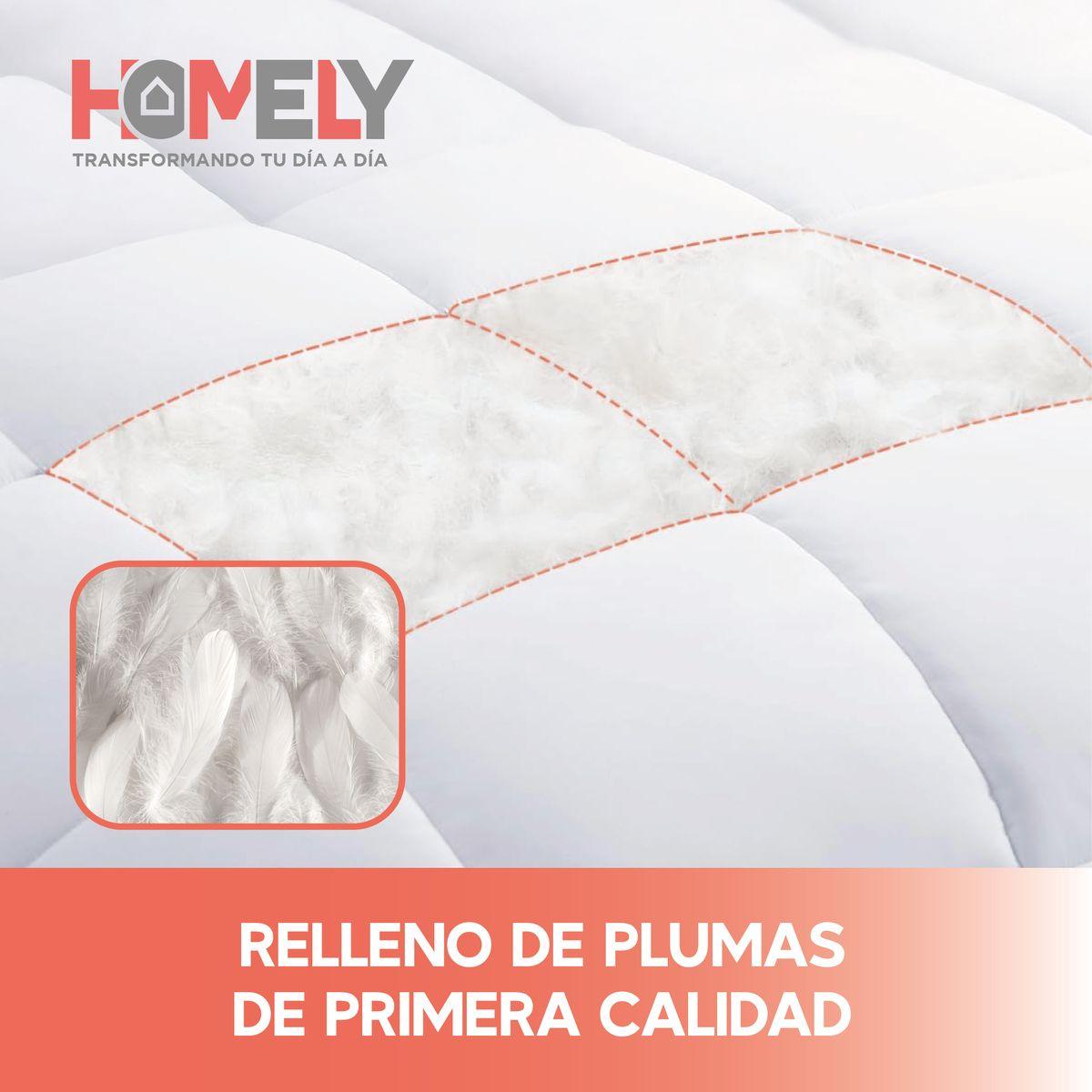 Cubrecama Cobertor 1.5 Plazas 90% Pluma Pecho Ganso Homely-2