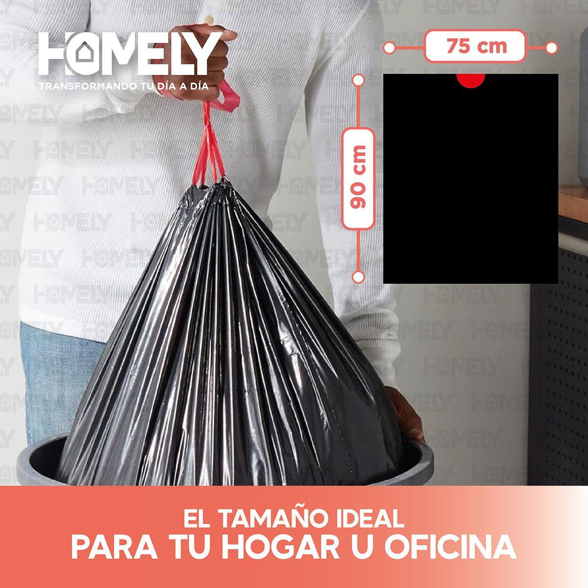 Bolsas Basura 75x90cm Con Cordon 20U Homely 100L Resistente-2