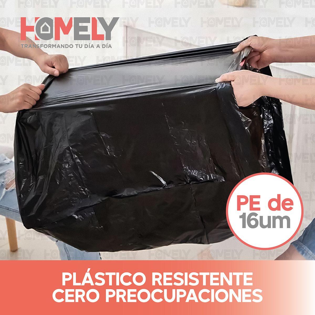 Bolsas Basura 75x90cm Con Cordon 20U Homely 100L Resistente-5