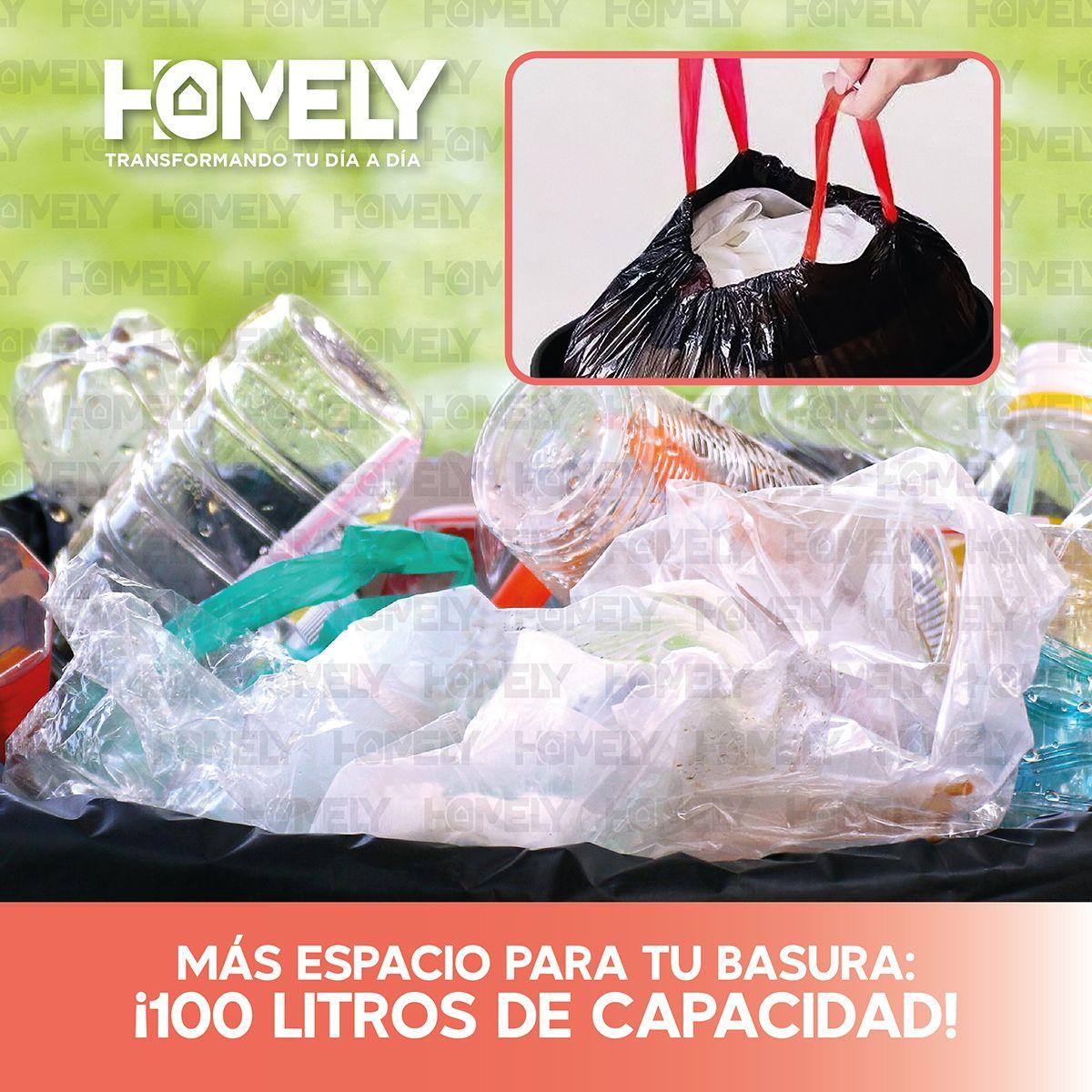 Bolsas Basura 75x90cm Con Cordon 20U Homely 100L Resistente-8