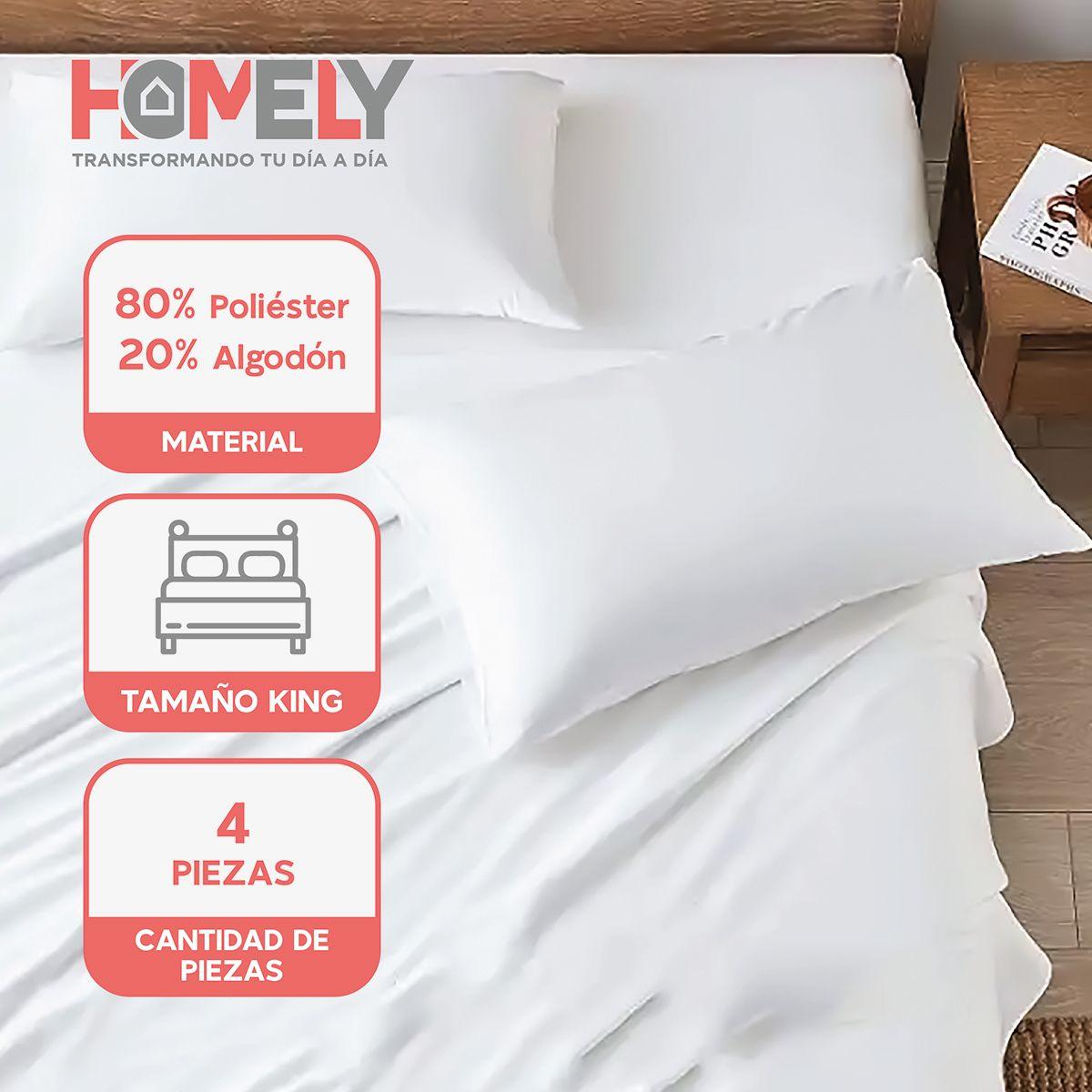 Sábanas Homely King 400 Hilos Soft Blanco-1