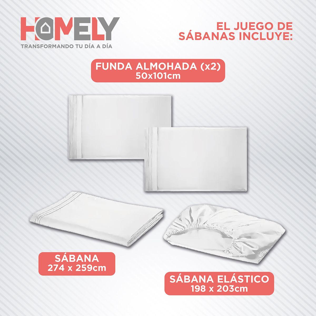 Sábanas Homely King 400 Hilos Soft Blanco-2