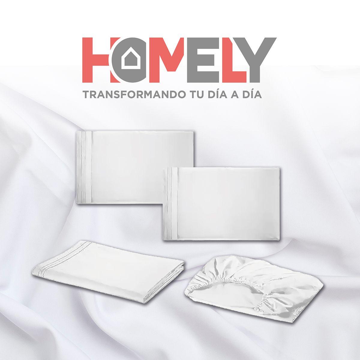 Sábanas Homely King 400 Hilos Soft Blanco-8