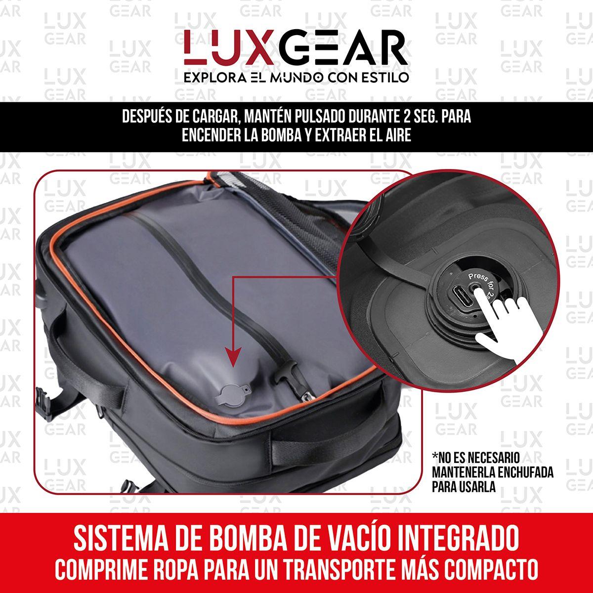 Mochila De Viaje con Bomba al Vacio 900D Luxgear 22 Litros-2