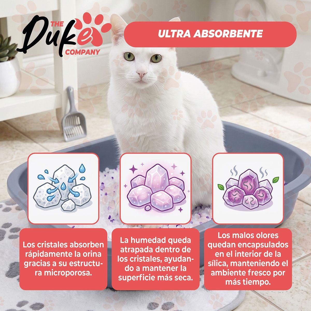 Arena Sanitaria Para Gatos Cristales De Silice Sin Polvo Aroma Lavanda 3 2 Kg Duke Control De Olores-5
