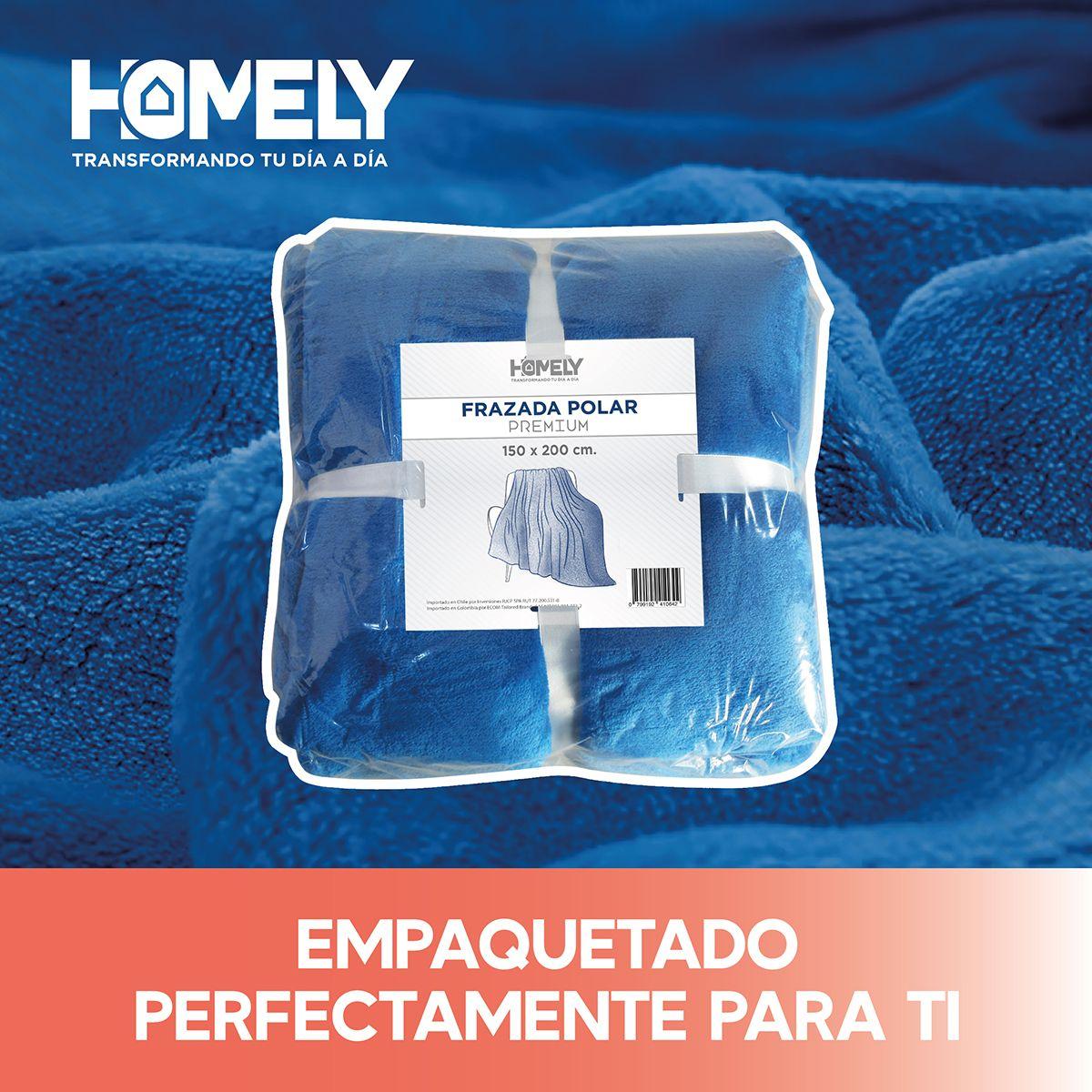 Frazada Polar Termica 2 Plazas Homely Manta 150x200cm Azul-7