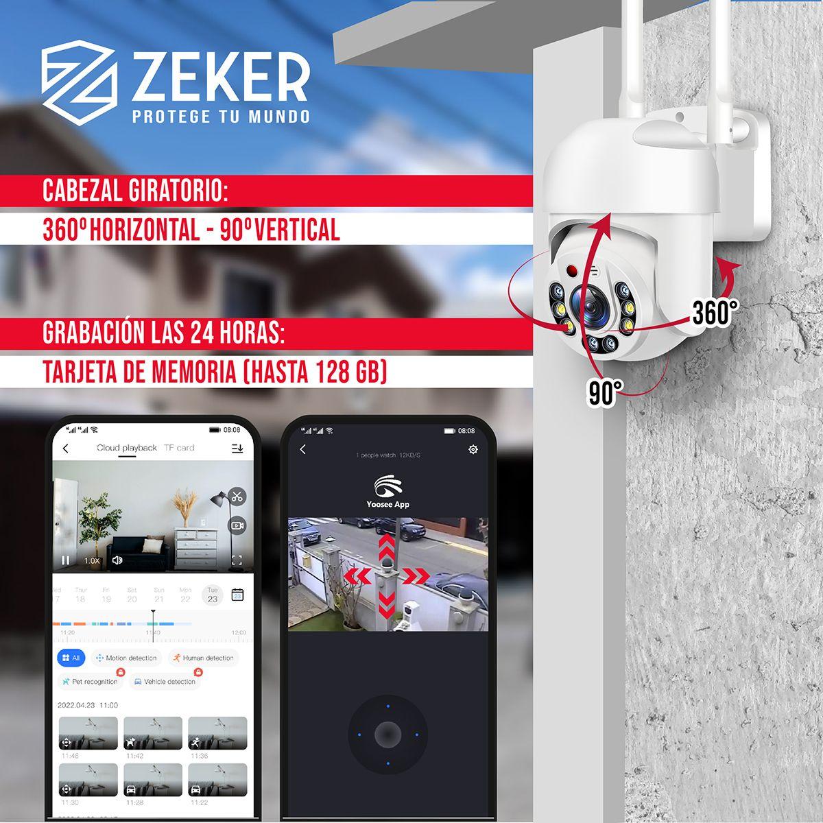 Pack x3 Cámara de Seguridad Wifi Impermeable Zeker 2MP 5G-4
