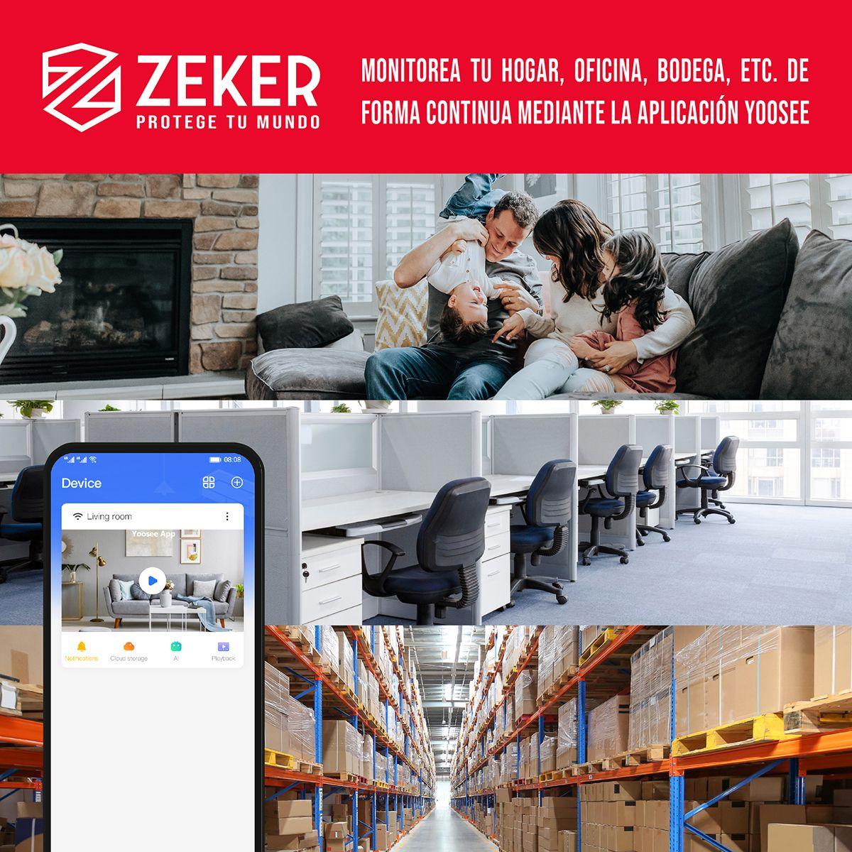 Pack x3 Cámara de Seguridad Wifi Impermeable Zeker 2MP 5G-2