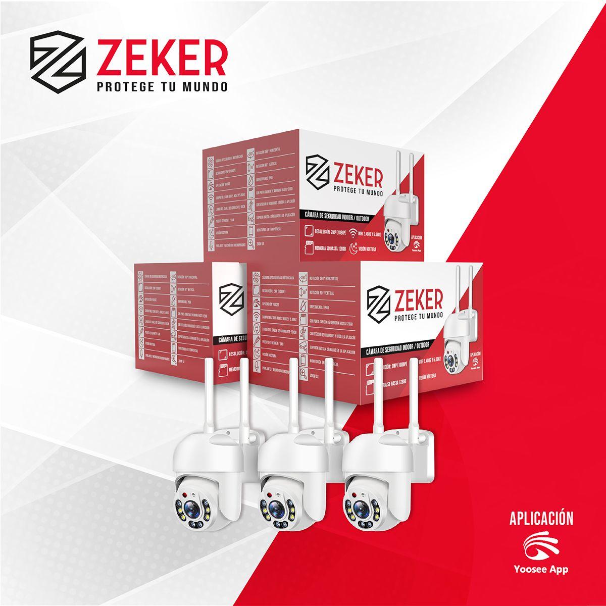 Pack x3 Cámara de Seguridad Wifi Impermeable Zeker 2MP 5G-8