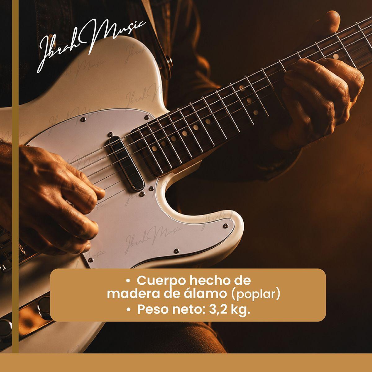 Guitarra Electrica Ibrah Music Tc-style Color Blanco-4