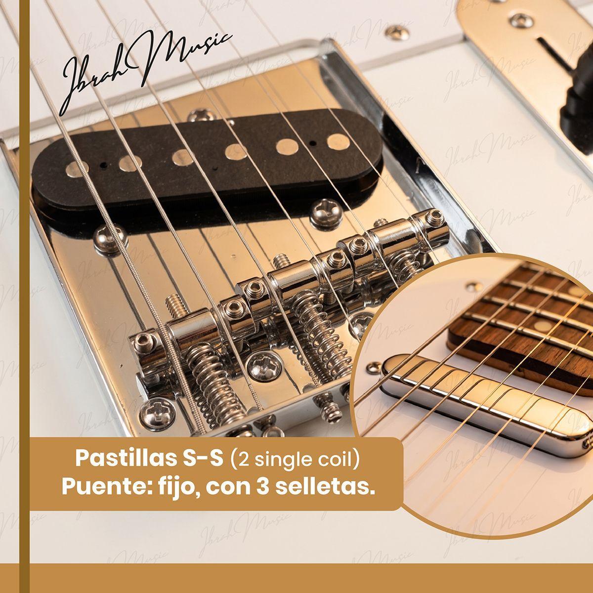 Guitarra Electrica Ibrah Music Tc-style Color Blanco-5