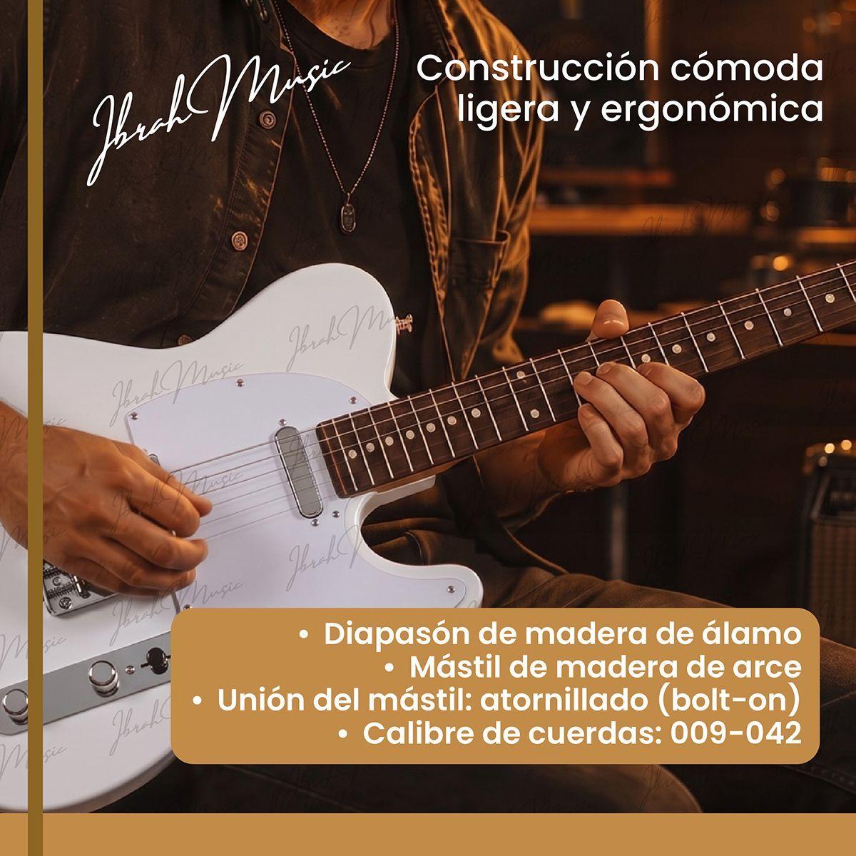 Guitarra Electrica Ibrah Music Tc-style Color Blanco-8