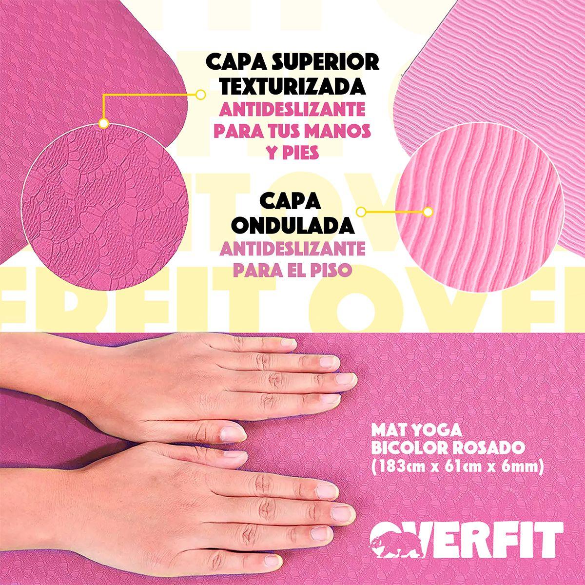 Mat Yoga TPE 6mm Overfit Alfombra Ejercicio Pilates Bicolor-3