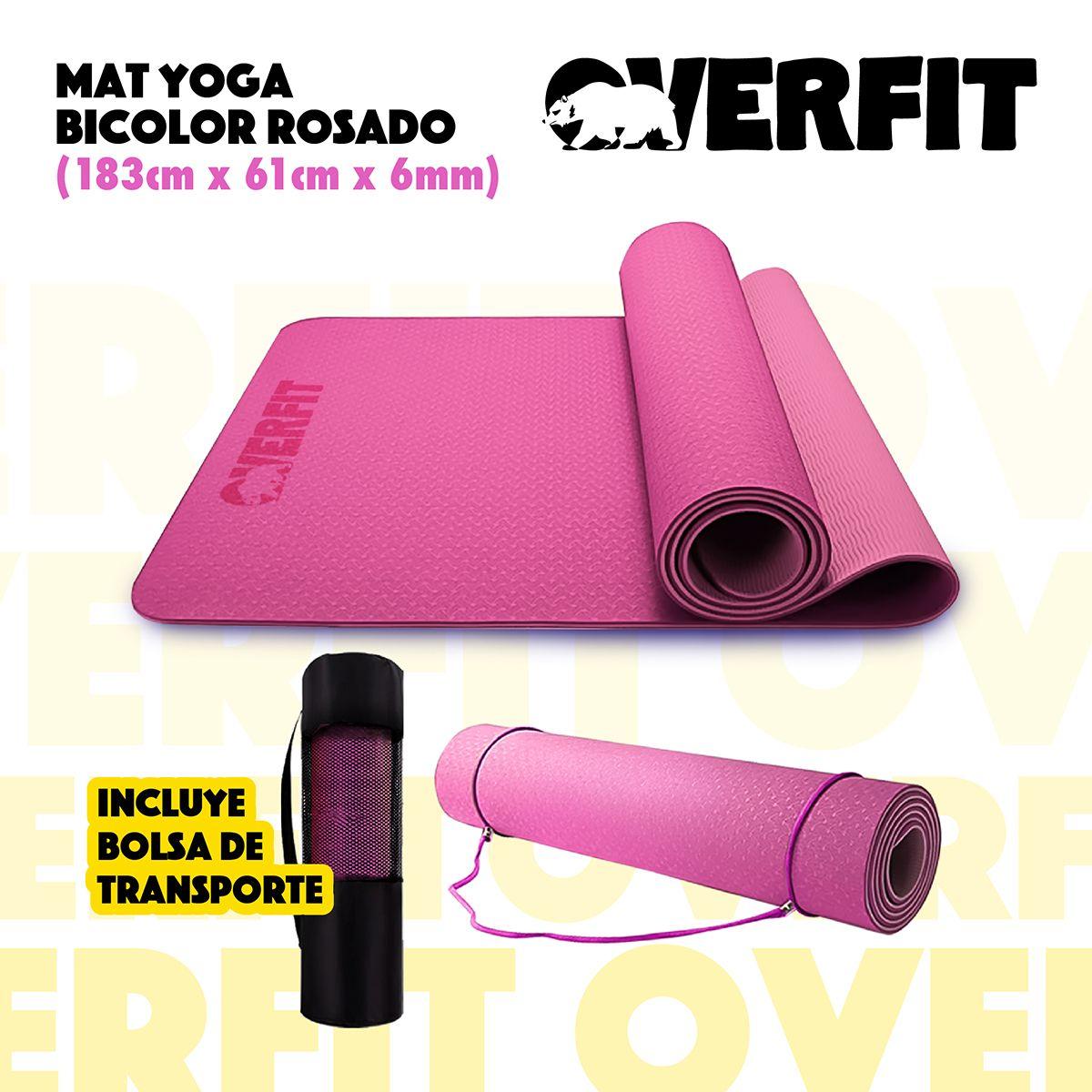 Mat Yoga TPE 6mm Overfit Alfombra Ejercicio Pilates Bicolor-4