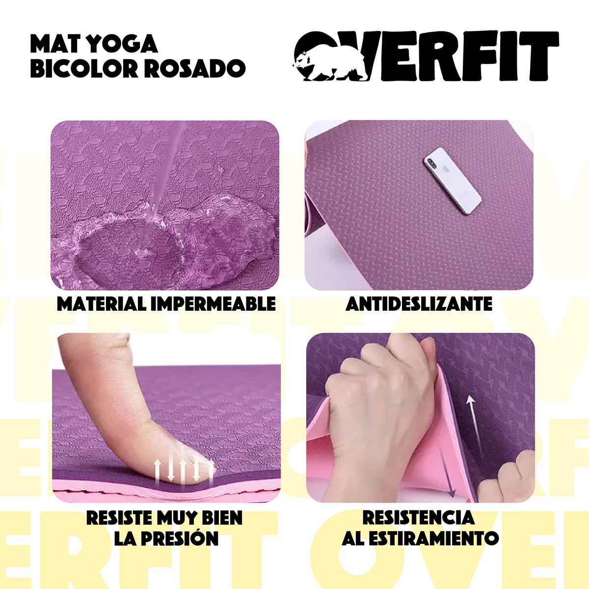 Mat Yoga TPE 6mm Overfit Alfombra Ejercicio Pilates Bicolor-5