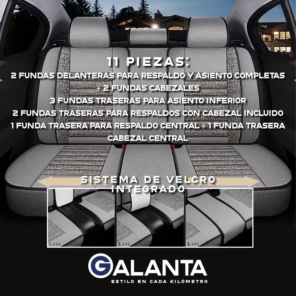 Funda Cubre Asiento Lino PU Galanta Set 5 Asientos Luxury-2