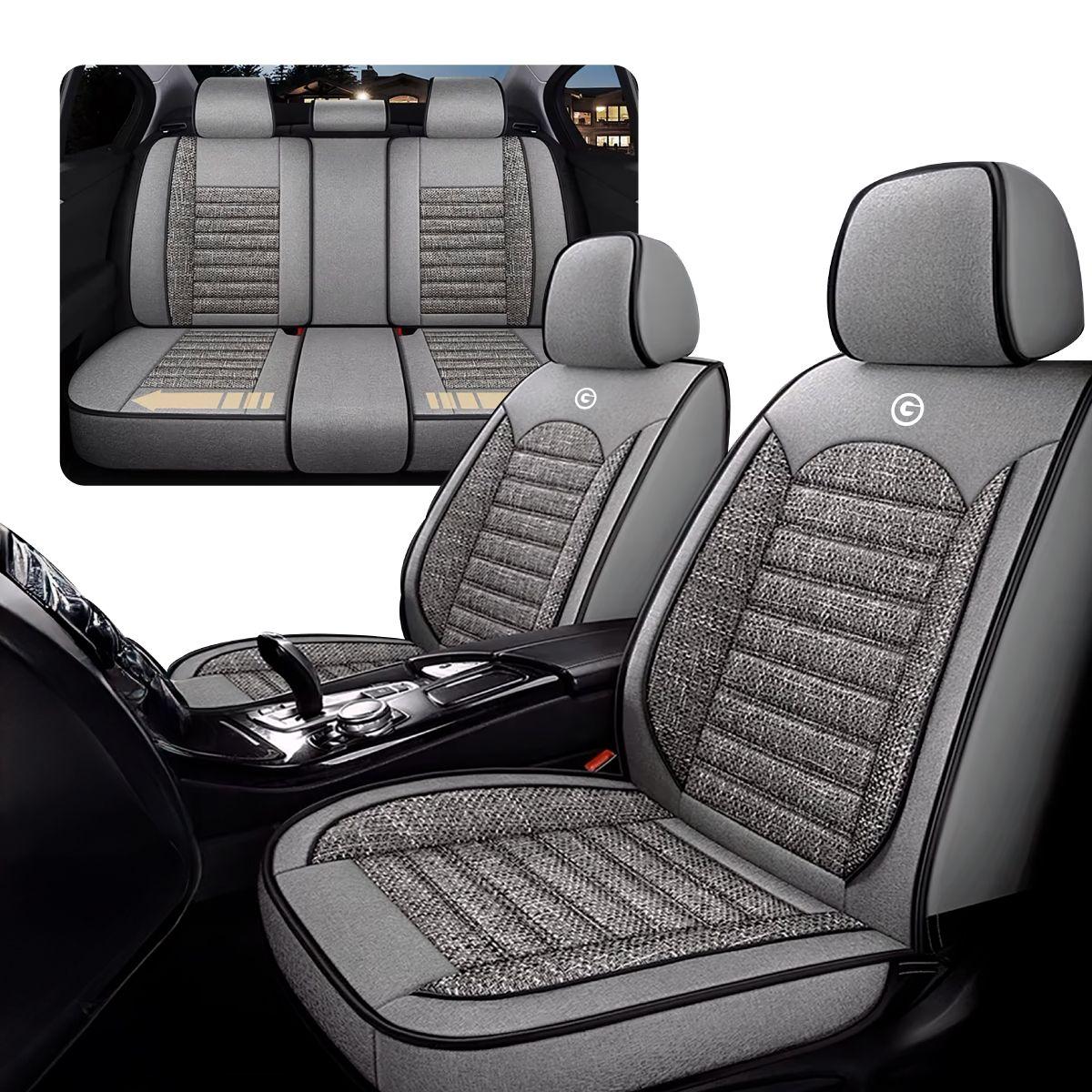 Funda Cubre Asiento Lino PU Galanta Set 5 Asientos Luxury-0