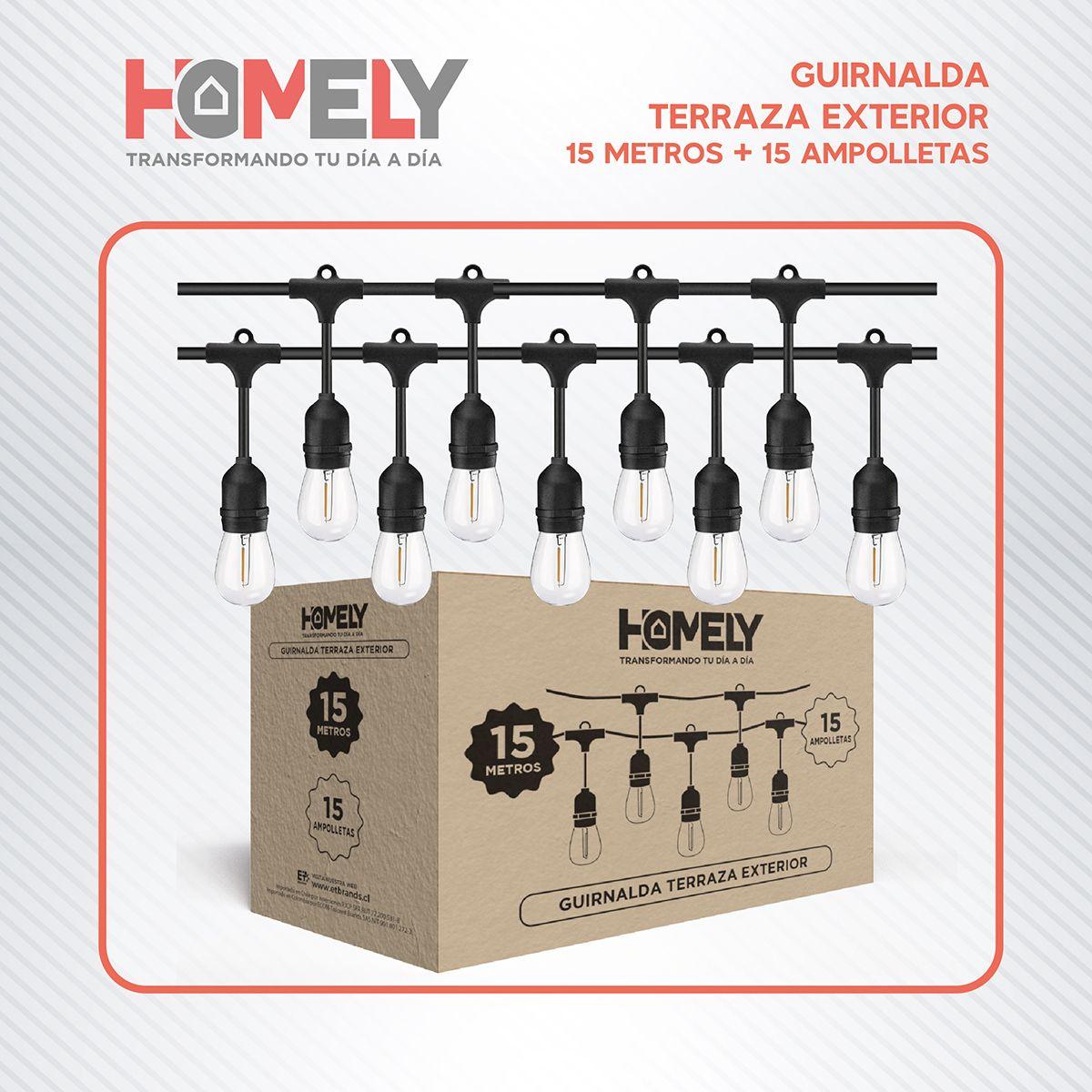 Guirnalda Terraza Exterior 15 Metros + 15 Ampolletas Homely-9