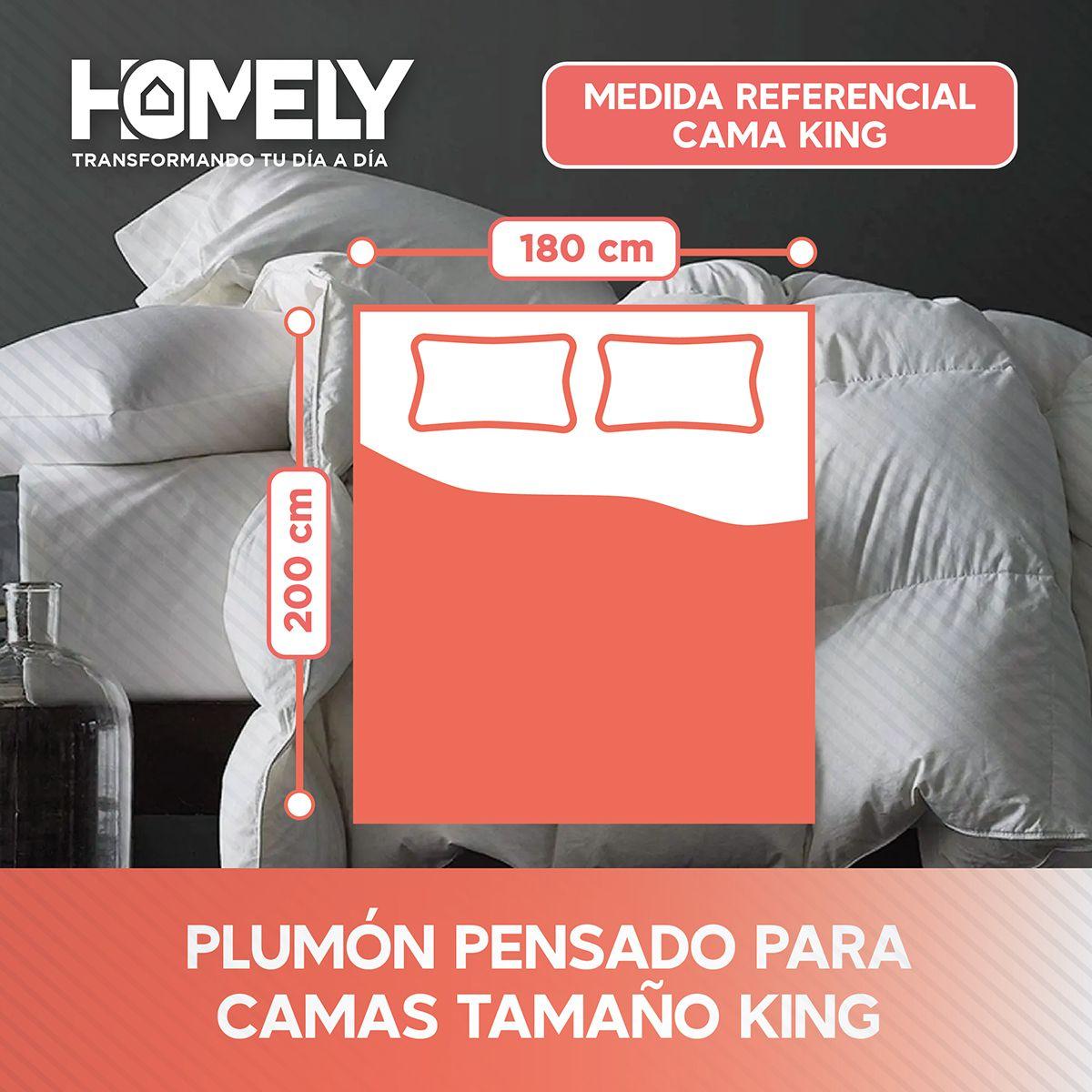 Cubrecama Cobertor King 90% Pluma Pecho Ganso Homely Luxury-2