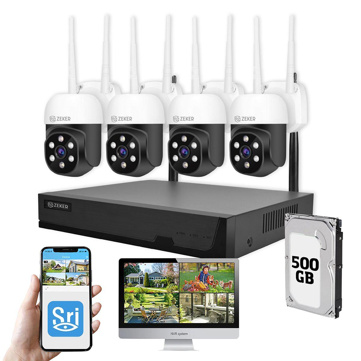 Kit Nvr Camaras Zeker Seguridad FHD 1080p + Disco Duro 500gb-0