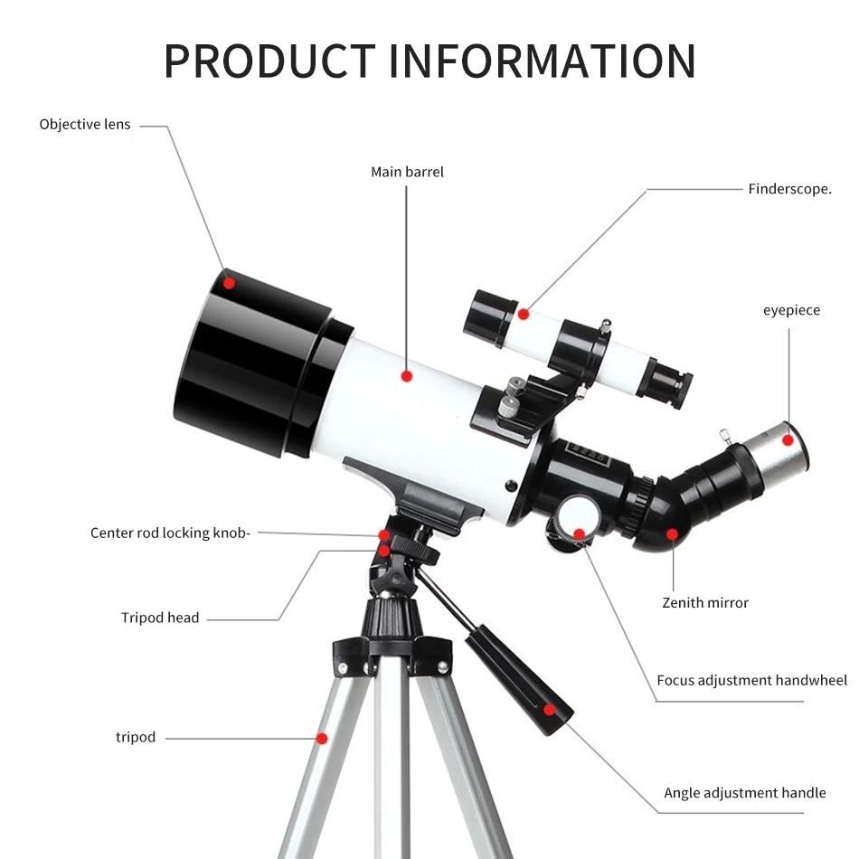 Telescopio Astronómico Monocular F40070 Para Luna Planetas-2