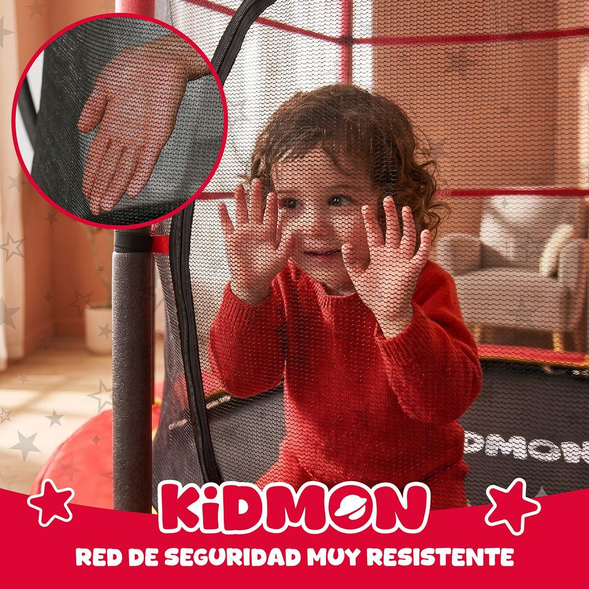 Cama Elastica Para Ninos 1.4 Metros Kidmon Cama Saltarina 4ft Negro Rojo-4