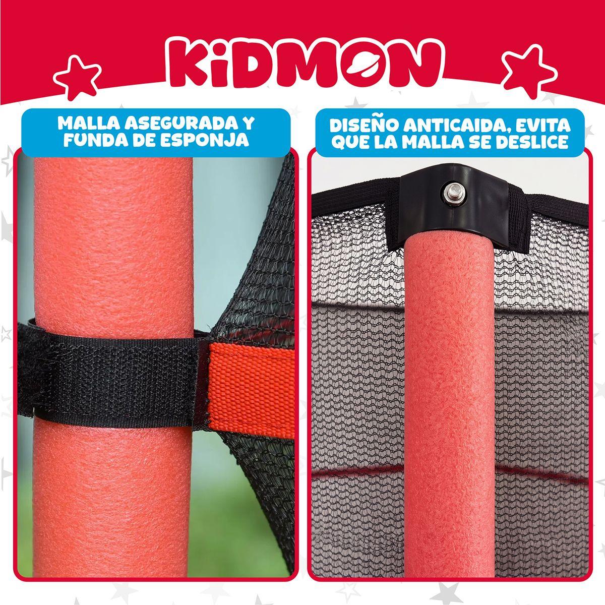Cama Elastica Para Ninos 1.4 Metros Kidmon Cama Saltarina 4ft Negro Rojo-6
