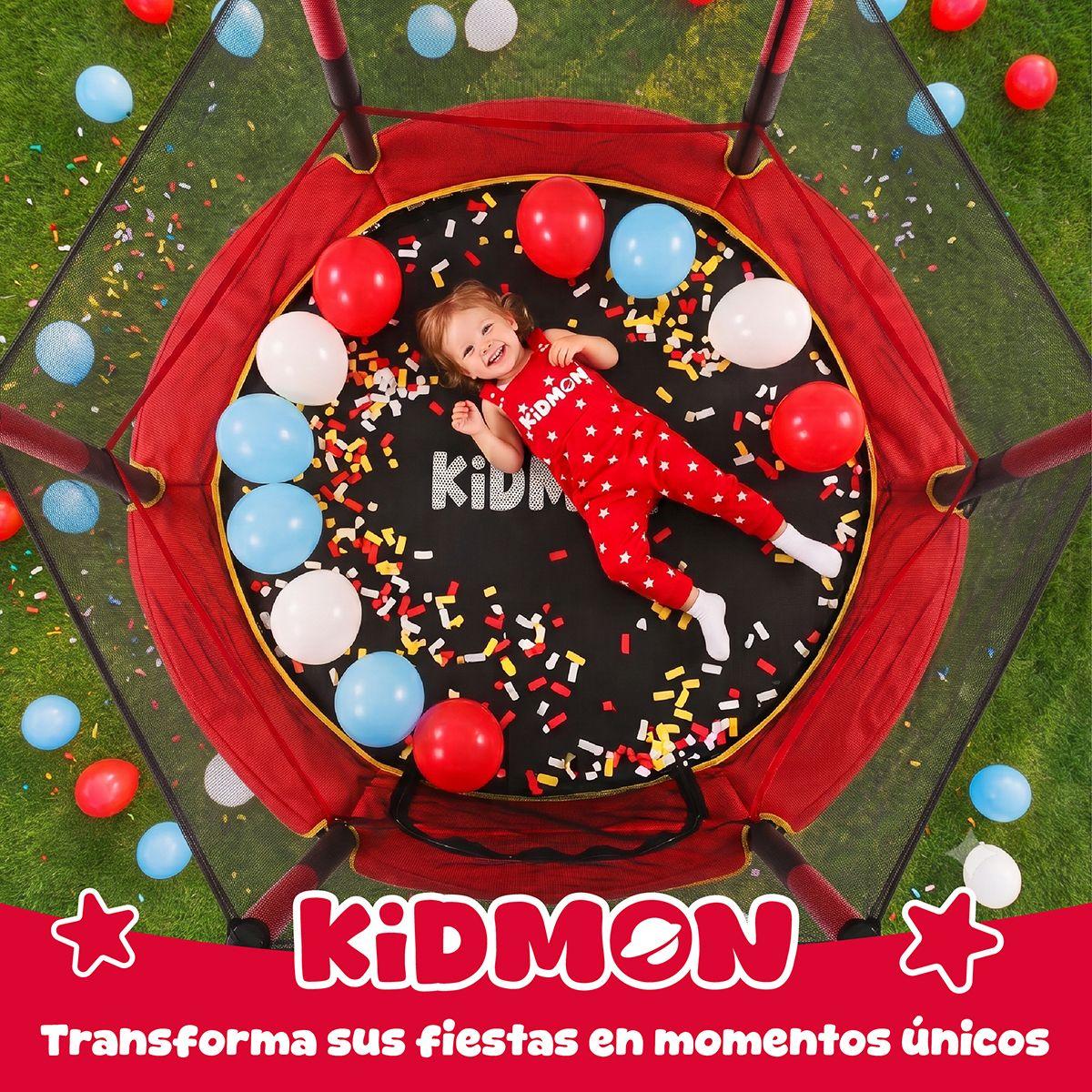 Cama Elastica Para Ninos 1.4 Metros Kidmon Cama Saltarina 4ft Negro Rojo-7