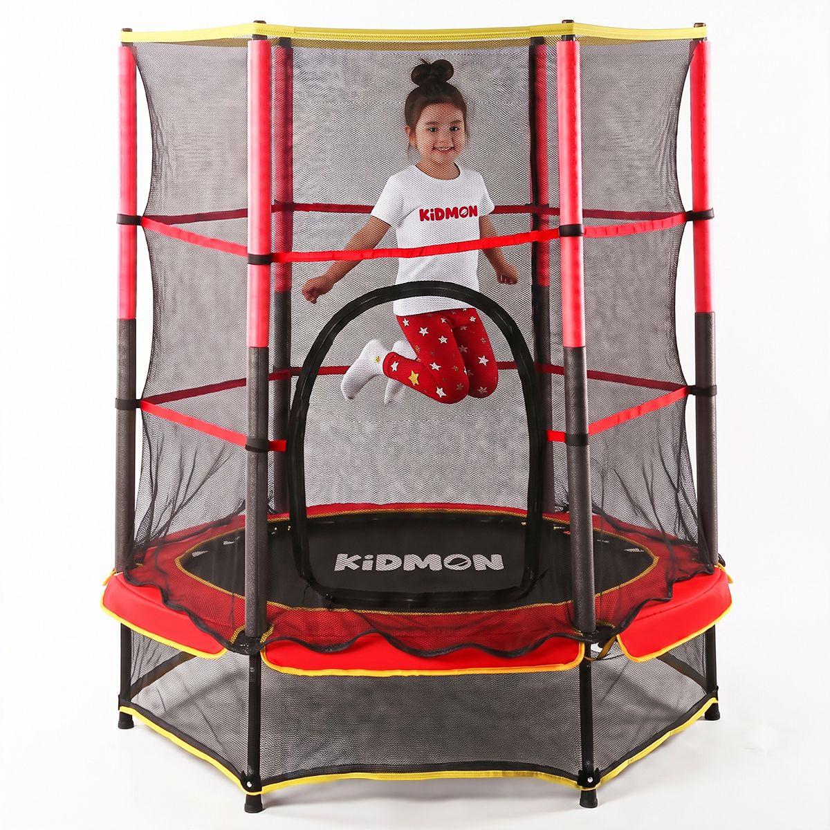 Cama Elastica Para Ninos 1.4 Metros Kidmon Cama Saltarina 4ft Negro Rojo-0