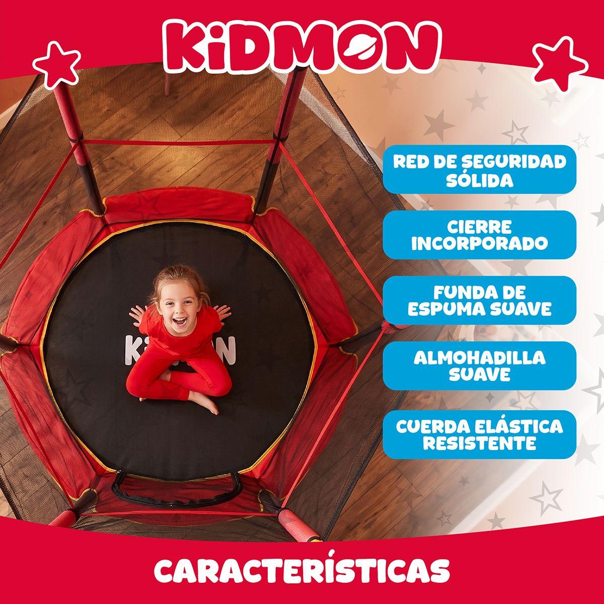 Cama Elastica Para Ninos 1.4 Metros Kidmon Cama Saltarina 4ft Negro Rojo-2