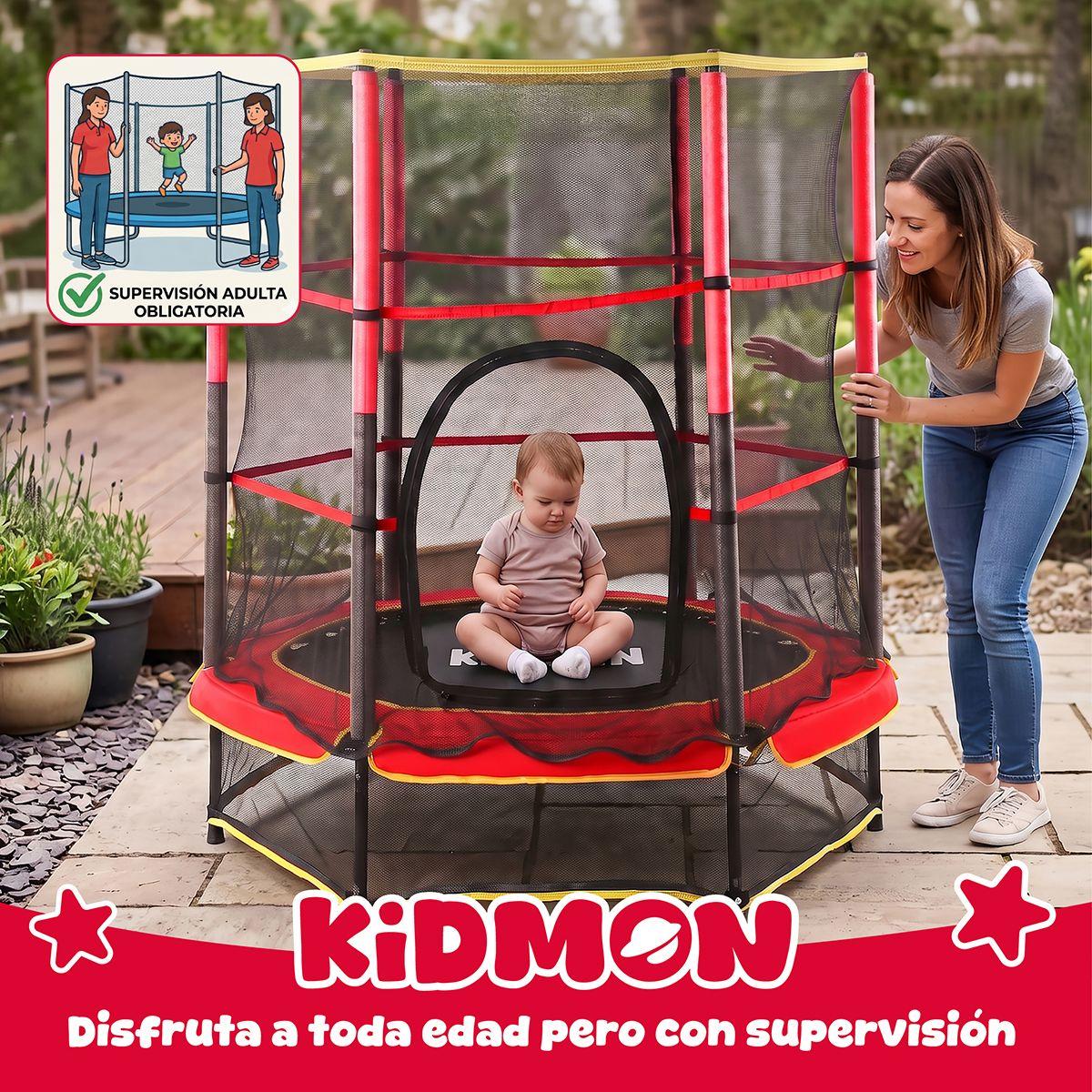 Cama Elastica Para Ninos 1.4 Metros Kidmon Cama Saltarina 4ft Negro Rojo-8
