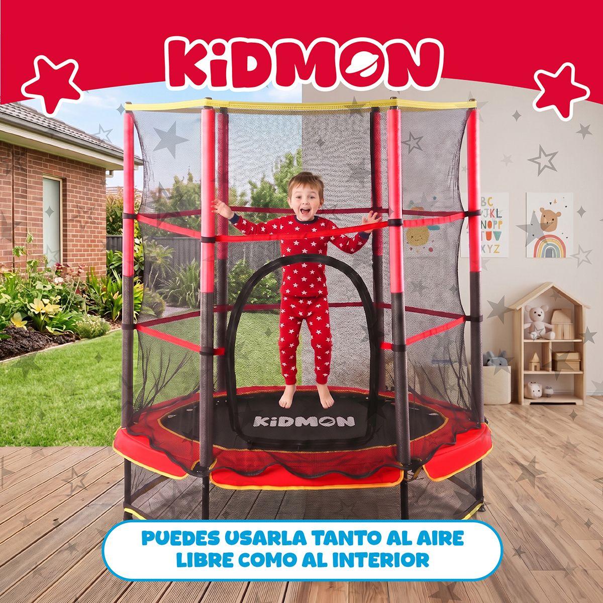 Cama Elastica Para Ninos 1.4 Metros Kidmon Cama Saltarina 4ft Negro Rojo-9