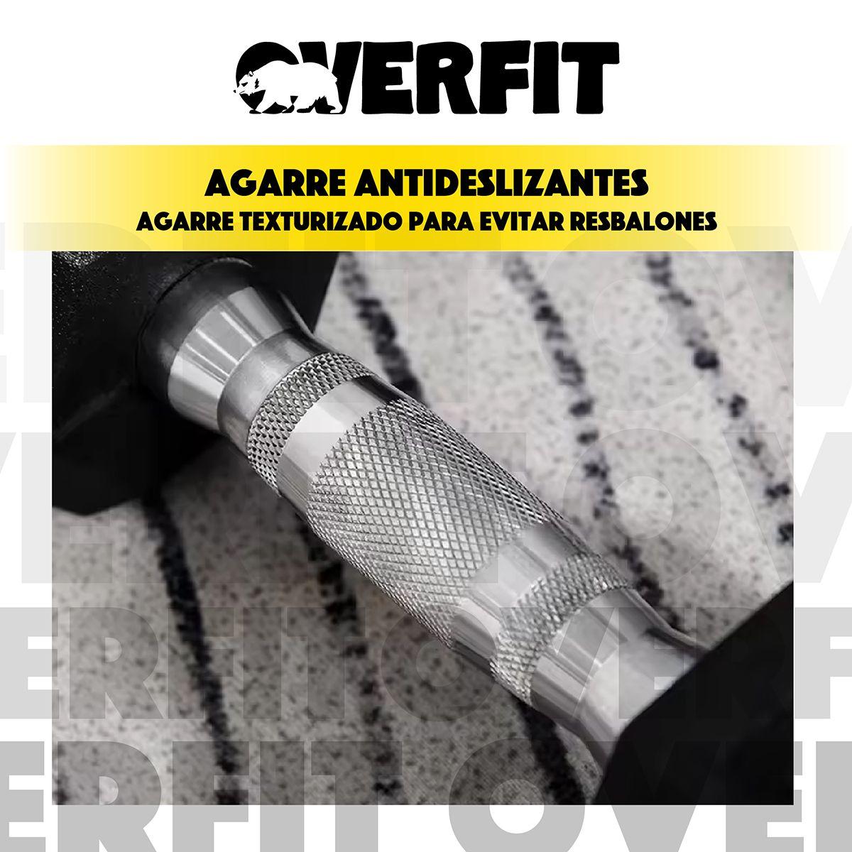 Mancuerna Hexagonal 7.5kg Acero y Caucho Overfit-4