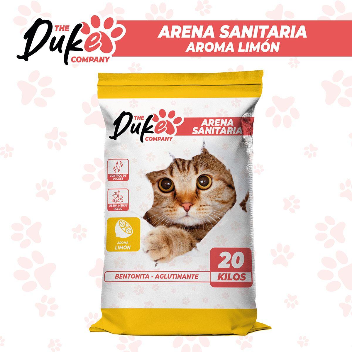 Arena Para Gato 20 Kilos Duke Bentonita Arena Sanitaria 20kg Aglutinante Absorbente Aroma Limon-1