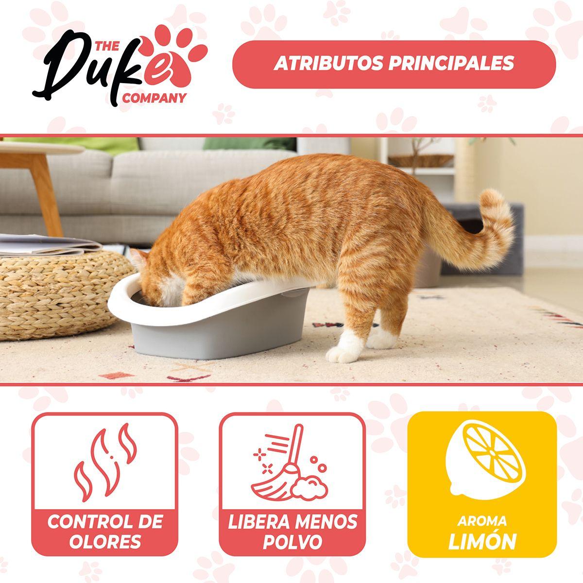 Arena Para Gato 20 Kilos Duke Bentonita Arena Sanitaria 20kg Aglutinante Absorbente Aroma Limon-2