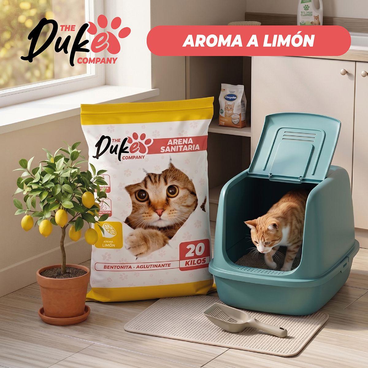 Arena Para Gato 20 Kilos Duke Bentonita Arena Sanitaria 20kg Aglutinante Absorbente Aroma Limon-6