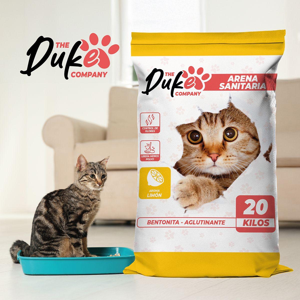 Arena Para Gato 20 Kilos Duke Bentonita Arena Sanitaria 20kg Aglutinante Absorbente Aroma Limon-7
