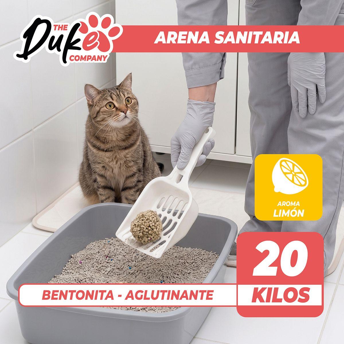 Arena Para Gato 20 Kilos Duke Bentonita Arena Sanitaria 20kg Aglutinante Absorbente Aroma Limon-9