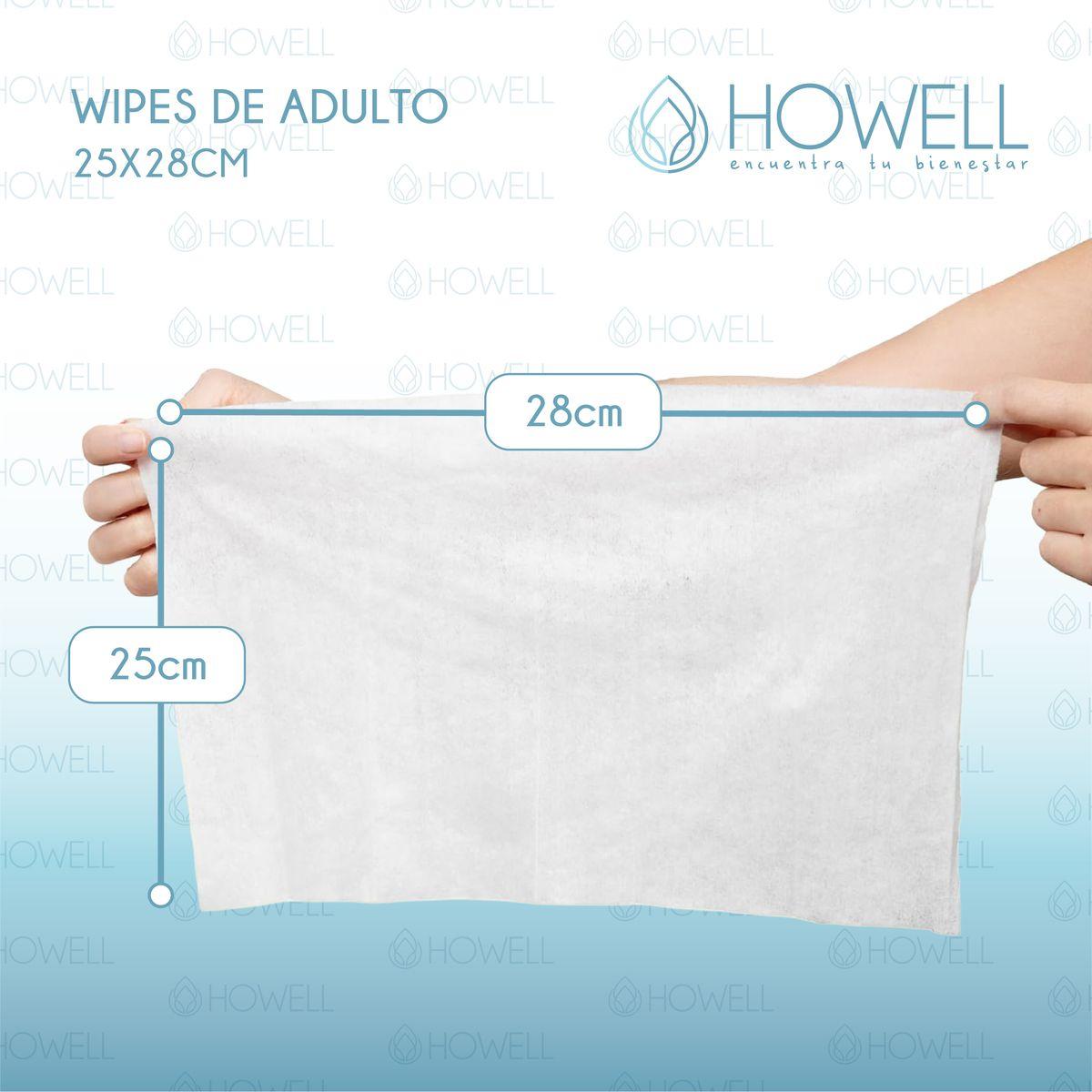 Toallas Humedas Adultos Hipoalergenicas 60U Howell-2