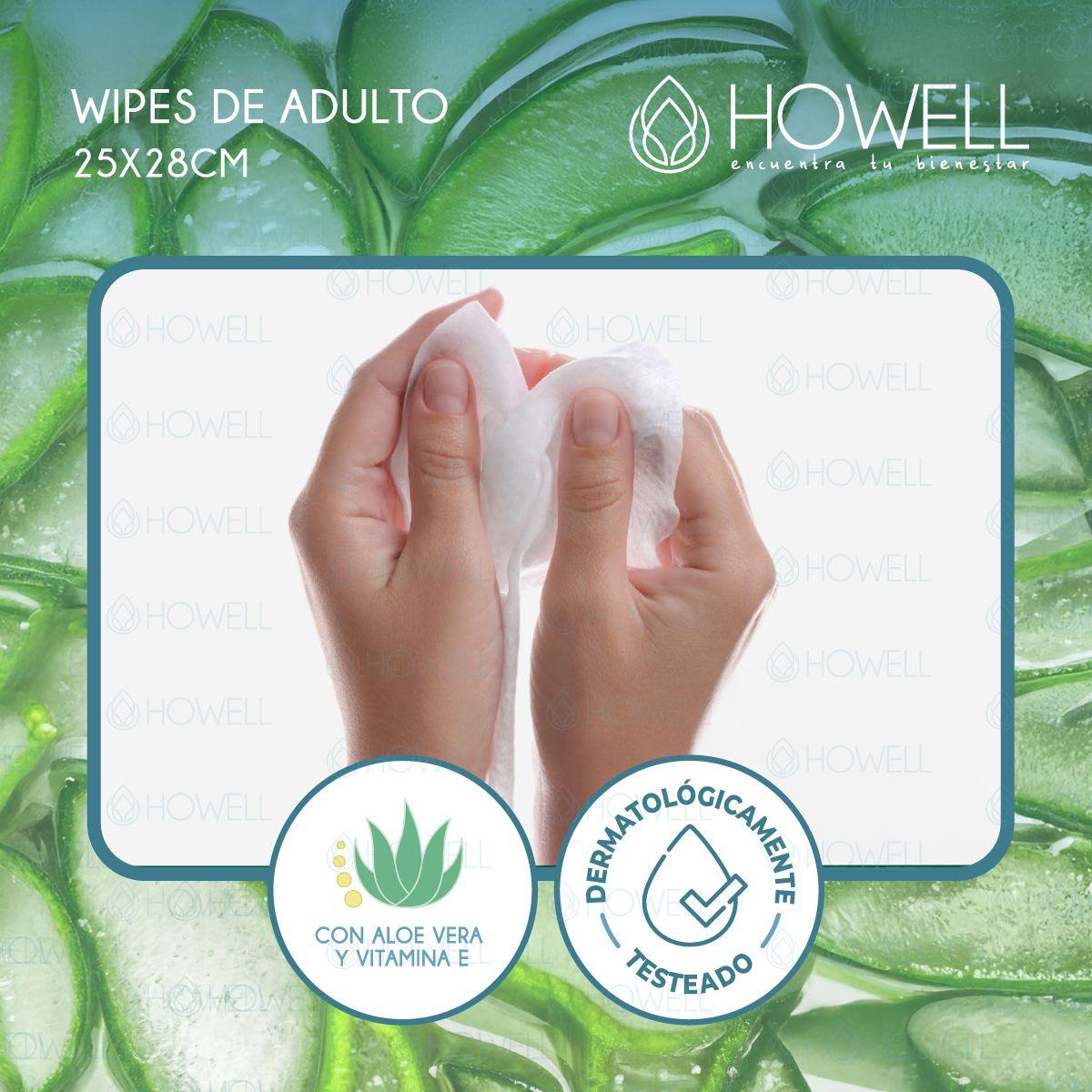Toallas Humedas Adultos Hipoalergenicas 60U Howell-3